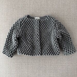 Oshkosh Gray Textured Wool Knit Cardigan